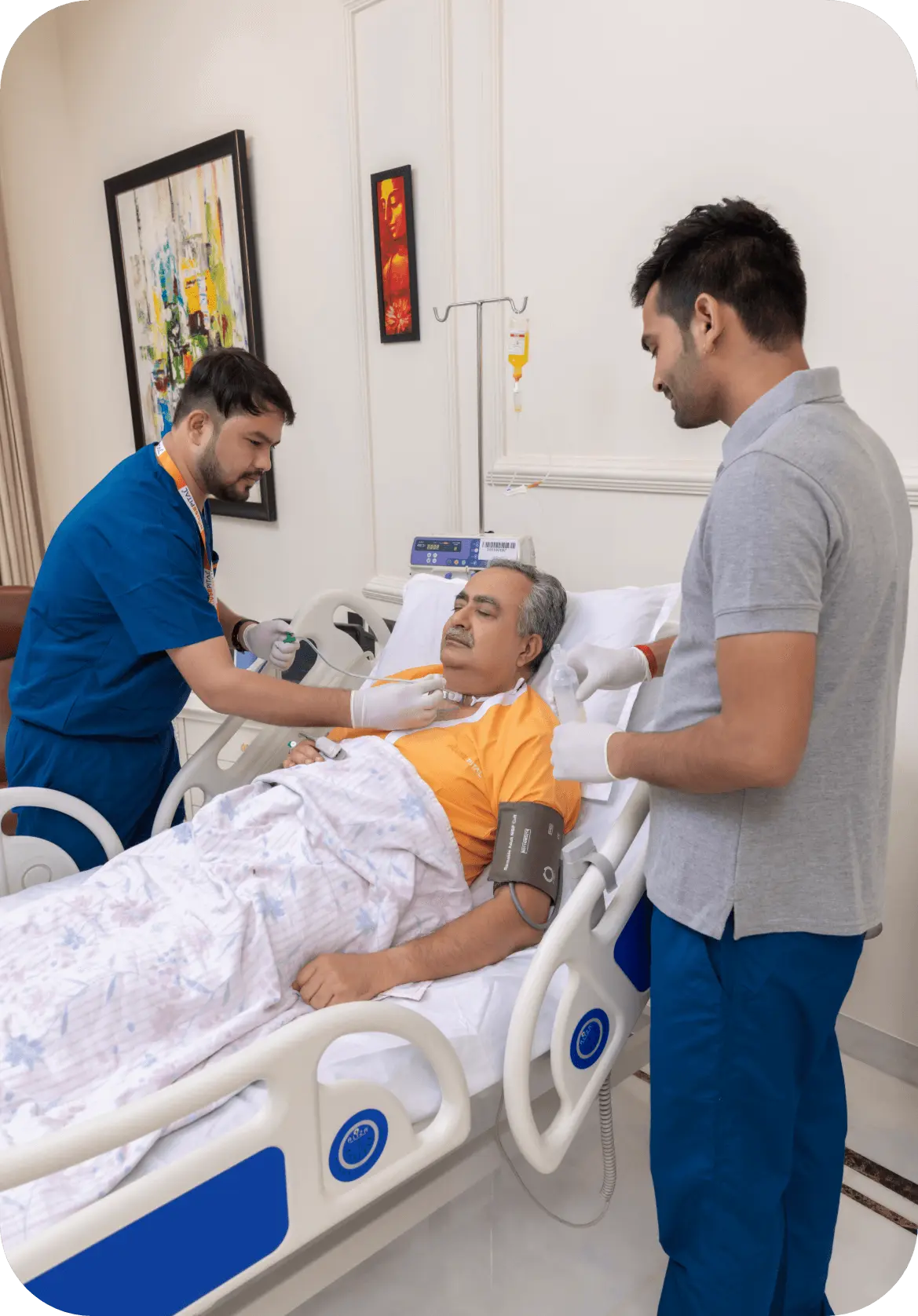 Caregiver with an elderly man